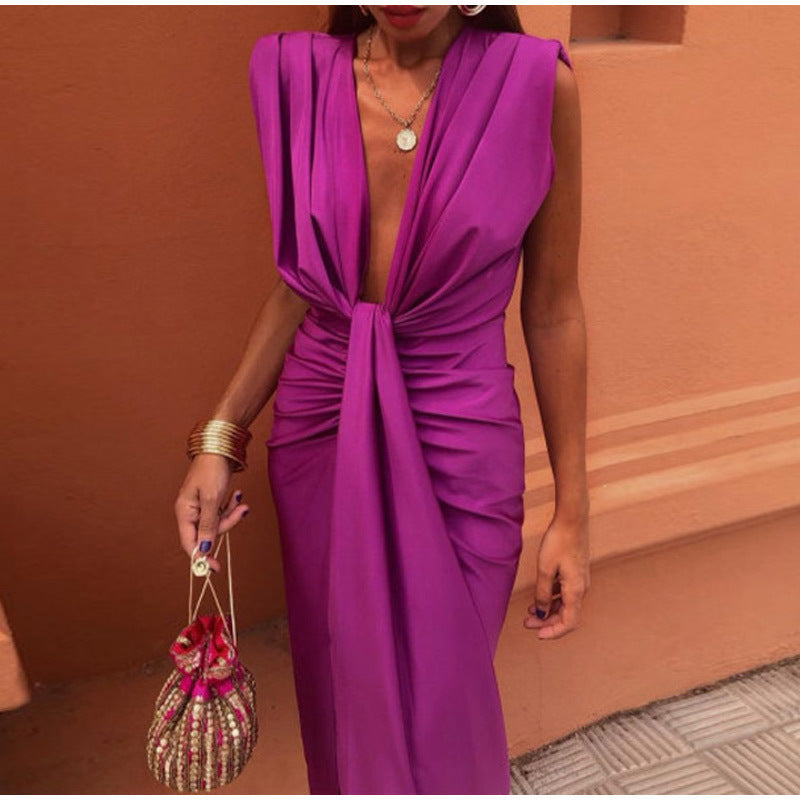 Isabella | Women's Evening Maxi Dress with Deep V-Neck