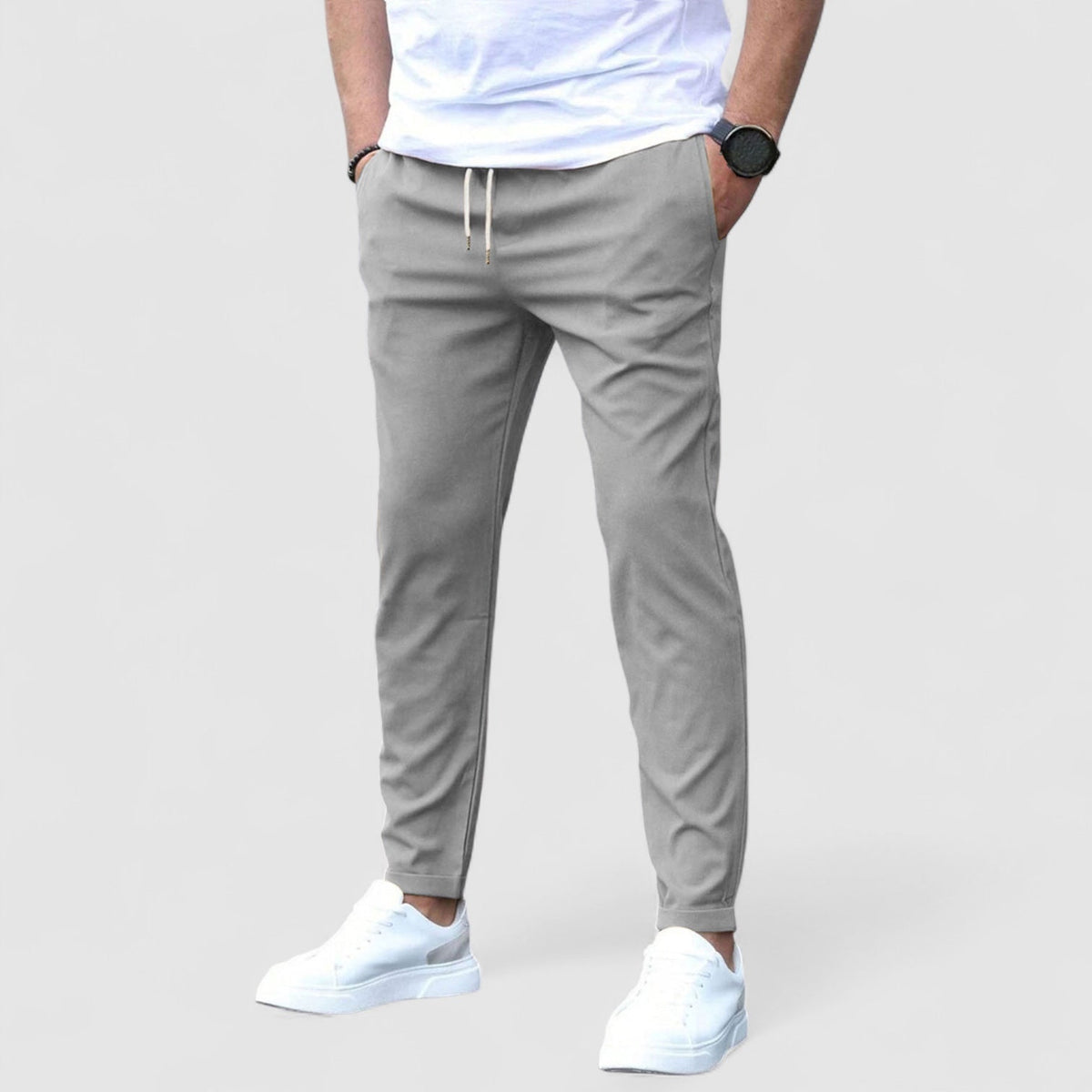 Lucas | Men's Comfortable Adjustable Stretch Trousers with Pockets