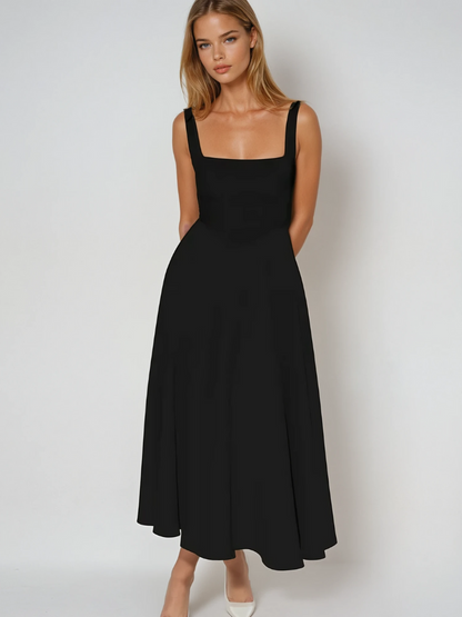 Scarlett | Women's Classic Midi Dress with Square Neck