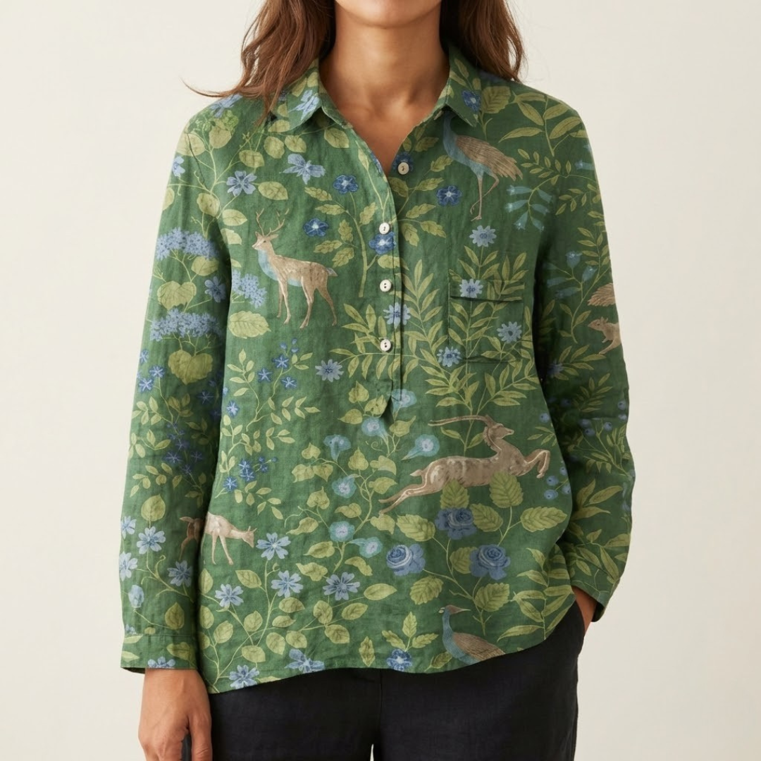 Elena | Women's Longline Patterned Shirt