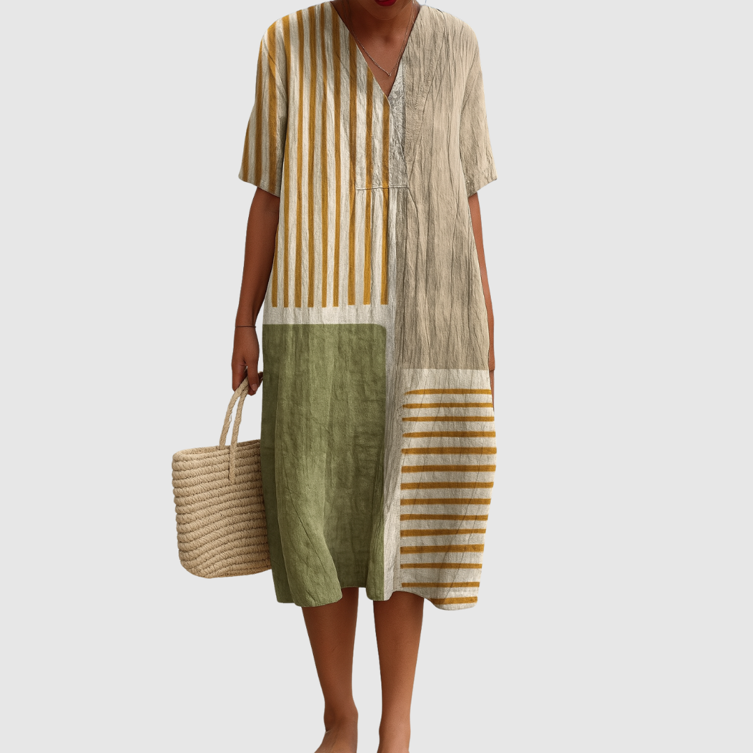 Leah | Women's Breeze Midi Dress with V-Neck