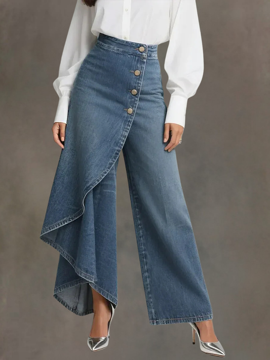 Zynera | High-Waisted Wide-Leg Jeans