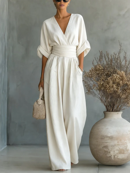 Elira | Essential V-Neck Jumpsuit