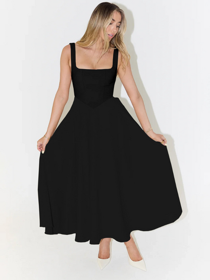 Scarlett | Women's Classic Midi Dress with Square Neck