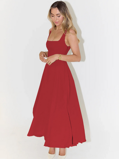 Scarlett | Women's Classic Midi Dress with Square Neck