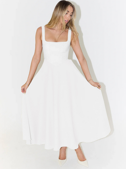 Scarlett | Women's Classic Midi Dress with Square Neck