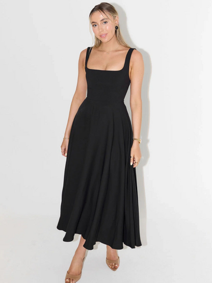 Scarlett | Women's Classic Midi Dress with Square Neck