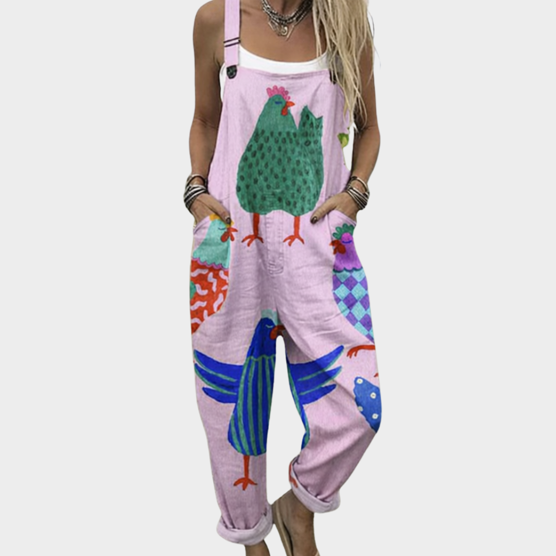 Women's Comfortable Printed Dungarees