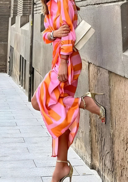 Christiana | Women's Cross-Over Printed Midi Dress