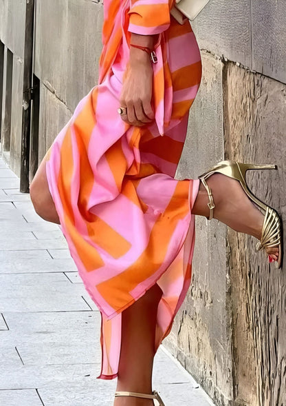 Christiana | Women's Cross-Over Printed Midi Dress