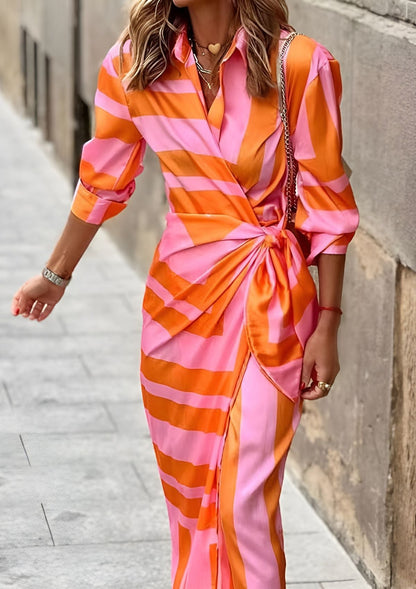Christiana | Women's Cross-Over Printed Midi Dress