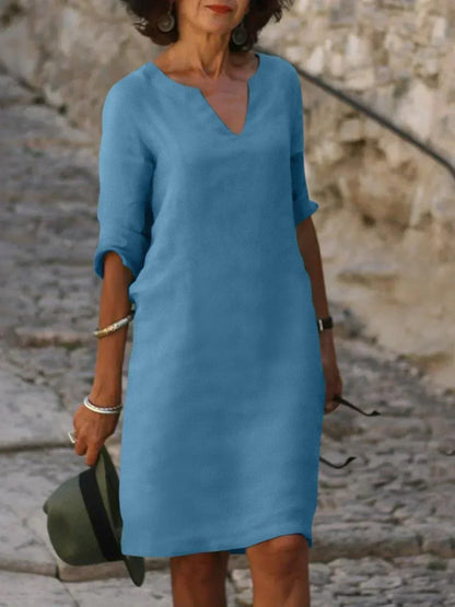 Josette | Women's Elegant Midi Dress with V-Neck