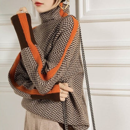 Clara | Women's Striped Roll Neck Jumper