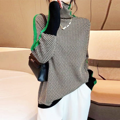 Clara | Women's Striped Roll Neck Jumper