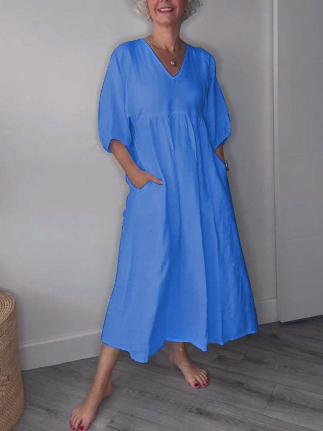 Hestia | Women's Classic Comfort Midi Dress with Pockets