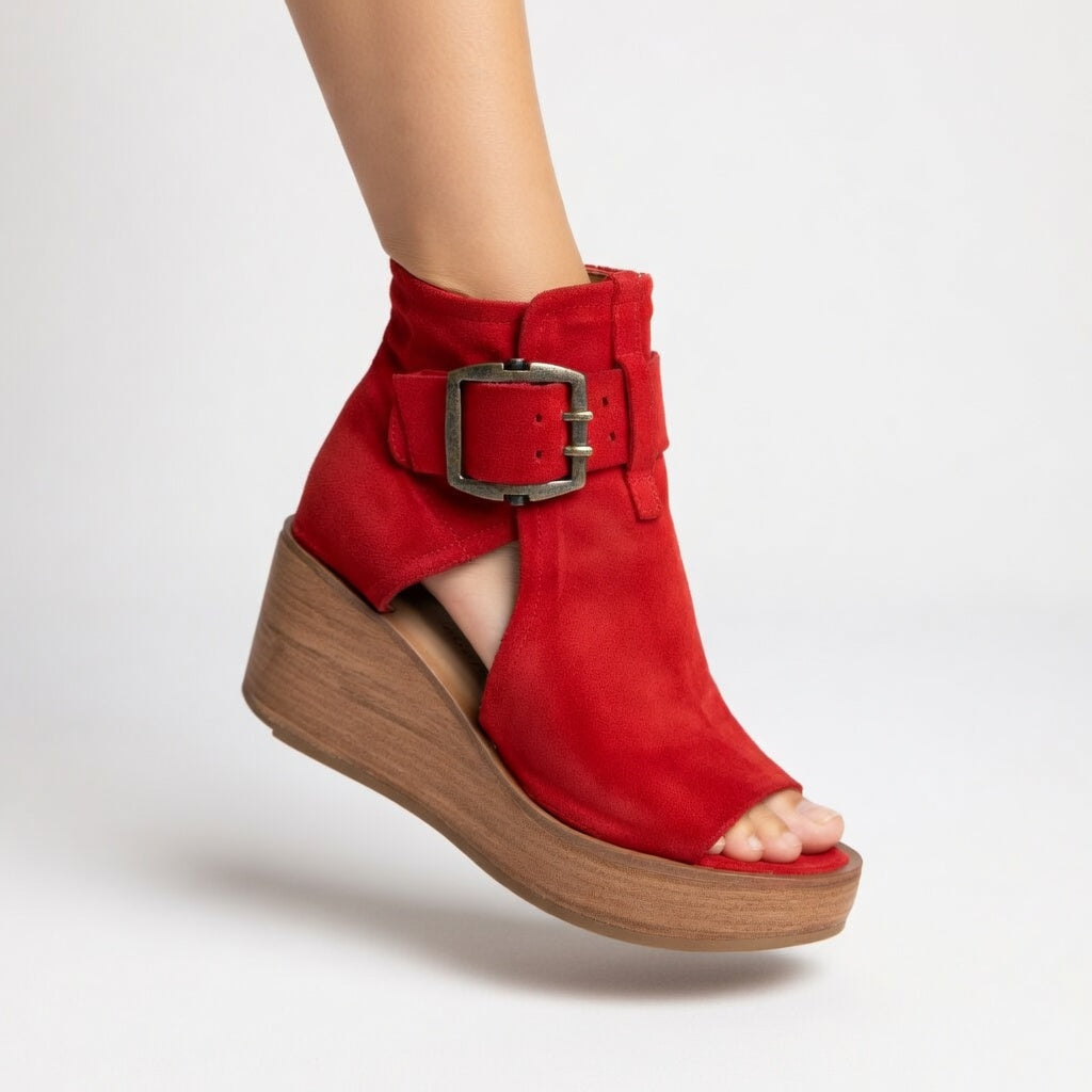 Olena | Open Wedge Ankle Boots