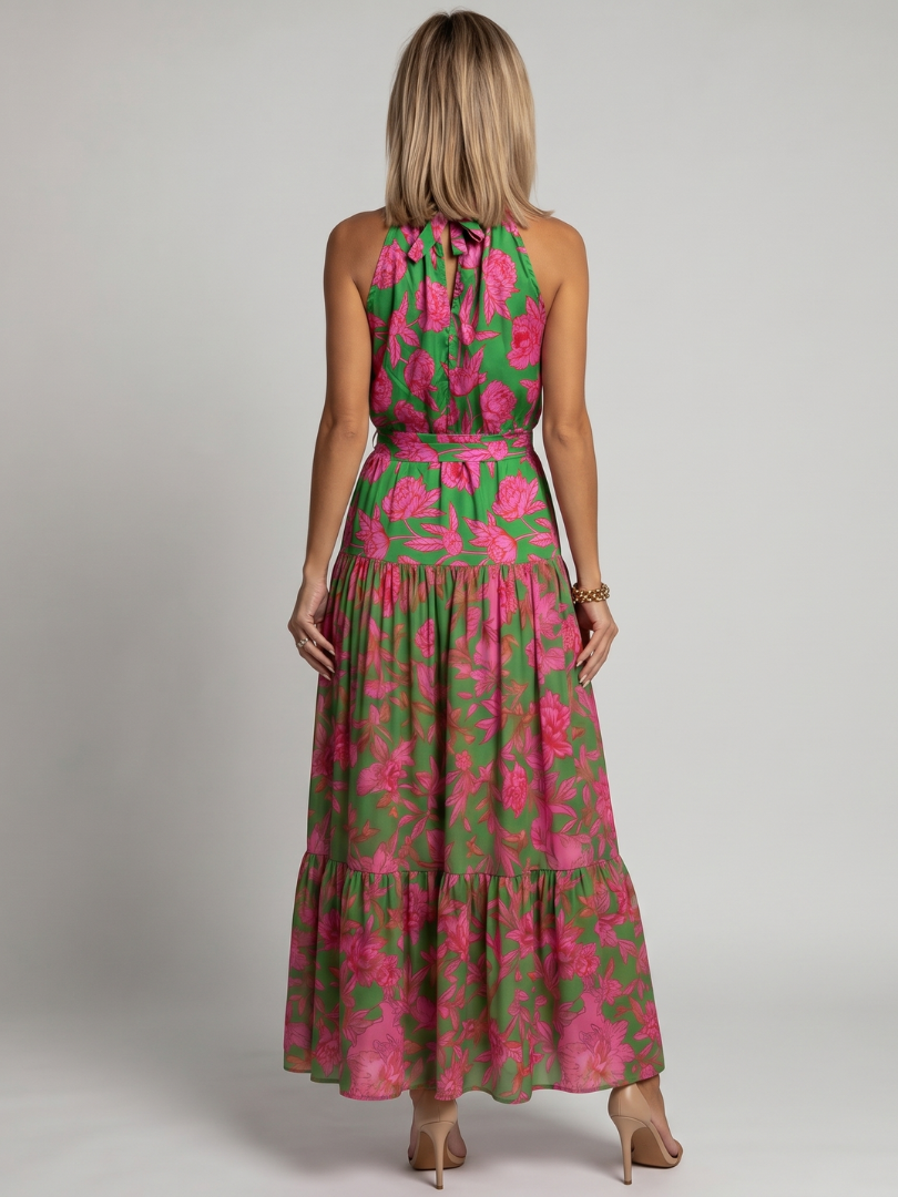 Rowen | Women's Draped Halter Midi Dress