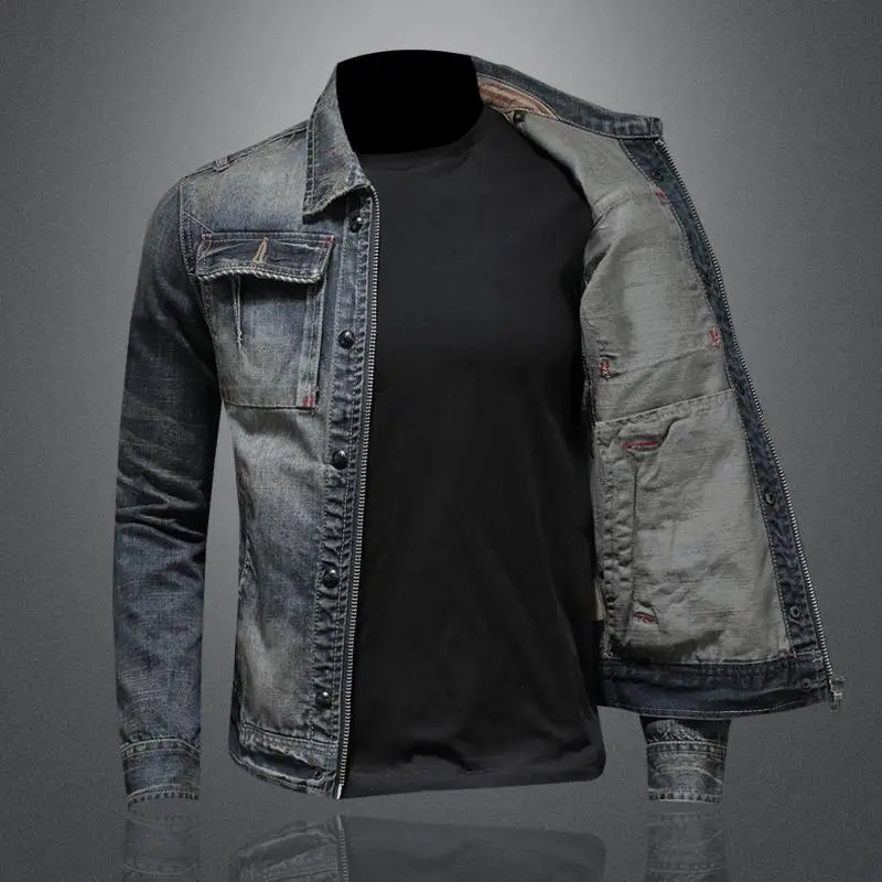 Manfred | Men's Vintage-Inspired Denim Jacket with Pockets