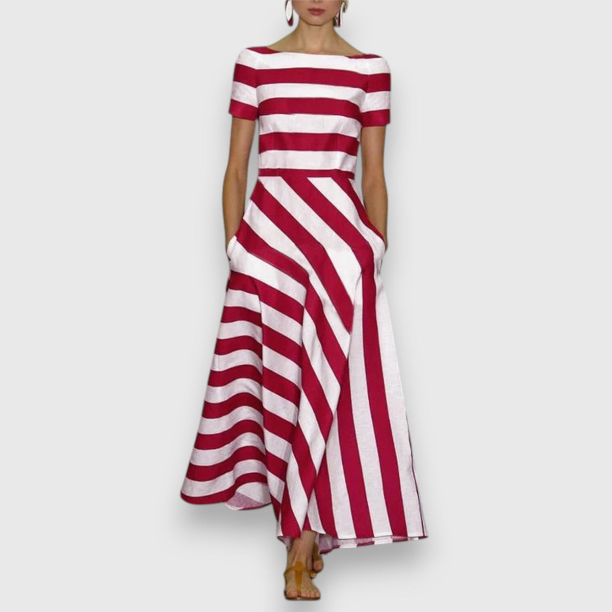 Lorie | Women's Sophisticated Striped Maxi Dress