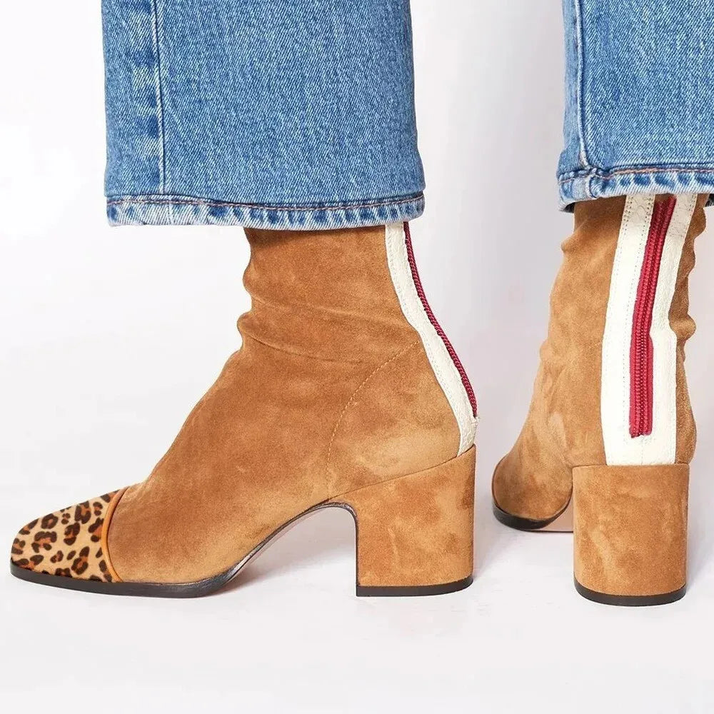 Suave | Women's Cushioned Square-Toe Stylish Comfort Ankle Boots with Arch Support