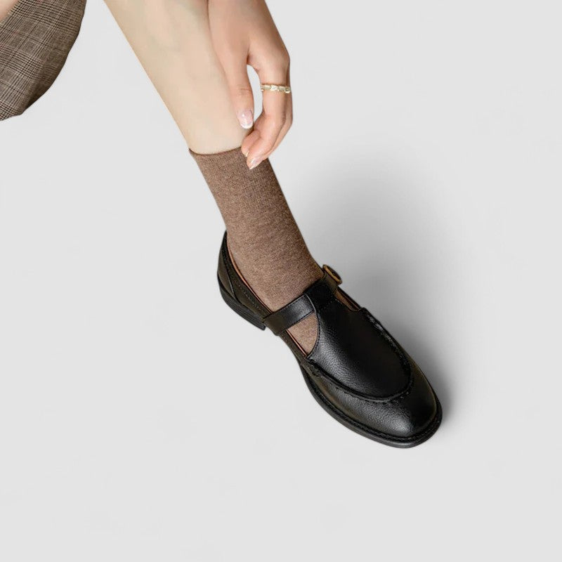Zhelynne | Women's Cushioned Buckle Orthopedic Square-Toe Mary Jane Shoes