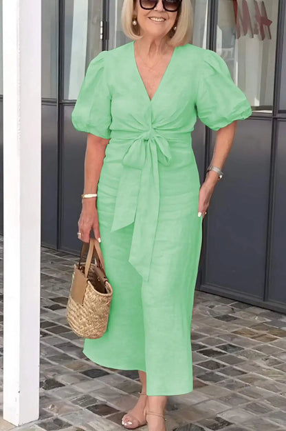 Natasha | Women's Elegant V-Neck Midi Dress