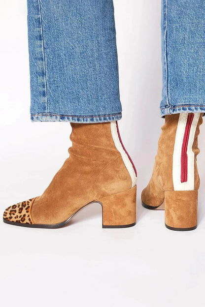 Suave | Women's Cushioned Square-Toe Stylish Comfort Ankle Boots with Arch Support