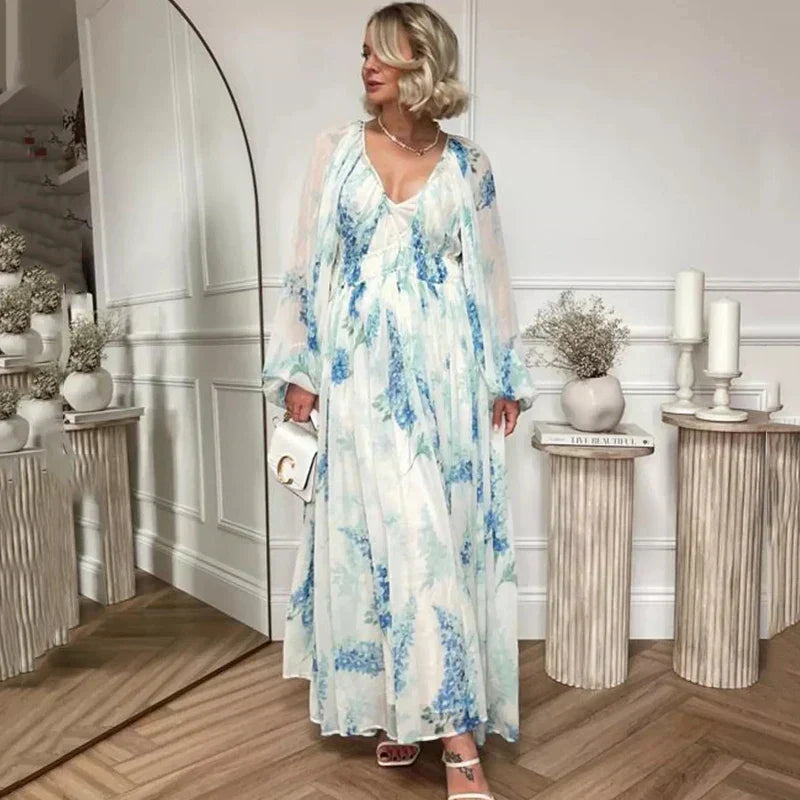 Nora | Women's Blue Ocean Maxi Dress