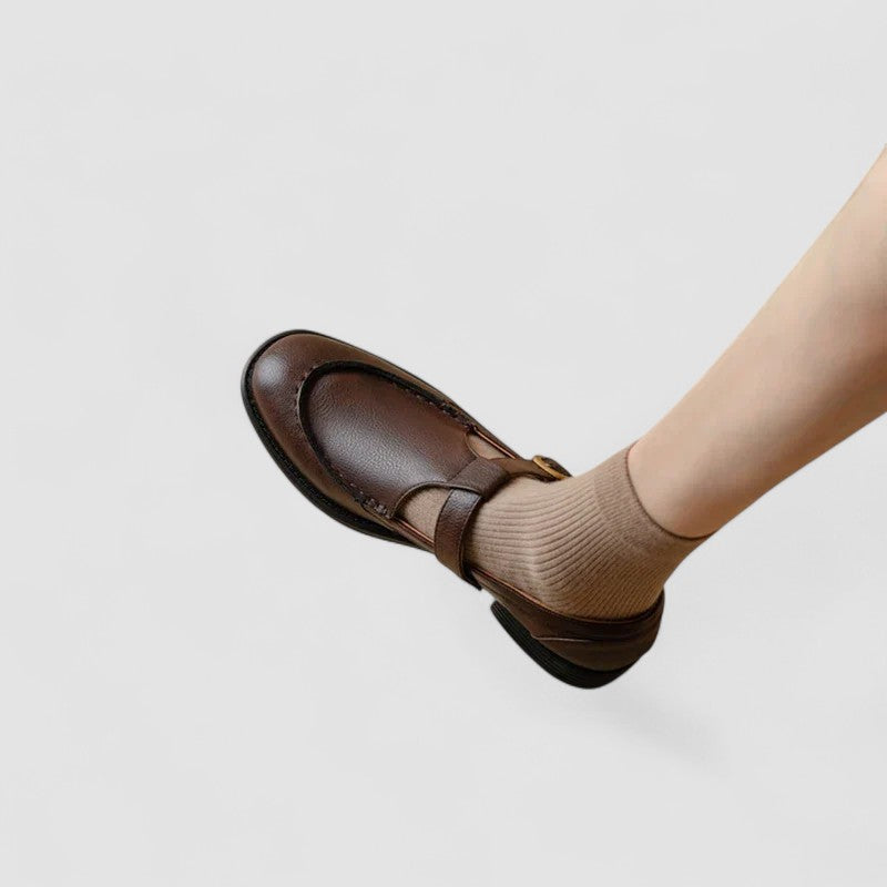 Zhelynne | Women's Cushioned Buckle Orthopedic Square-Toe Mary Jane Shoes