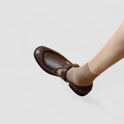 Zhelynne | Women's Cushioned Buckle Orthopedic Square-Toe Mary Jane Shoes