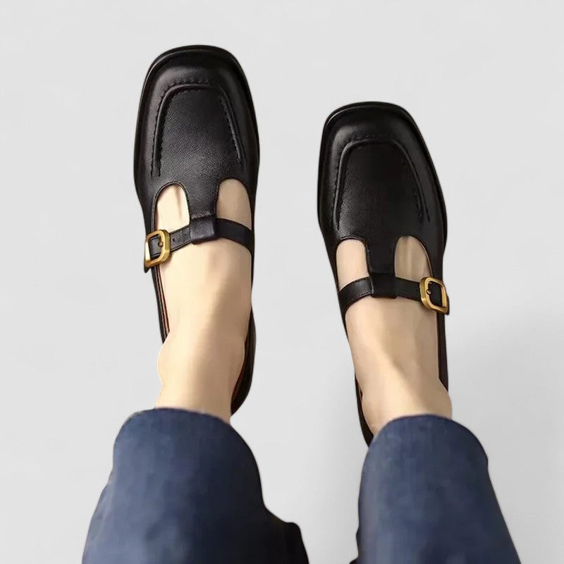 Kyrahnae | Women's Cushioned Buckle Orthopedic T-Strap Mary Jane Shoes