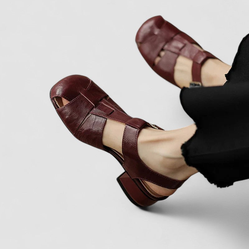 Saryanna | Women's Cushioned Buckle Orthopedic Mary Jane Shoes with Cut-Out