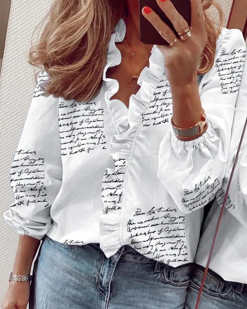 Enola | Women's Feminine Blouse with Playful Ruffles