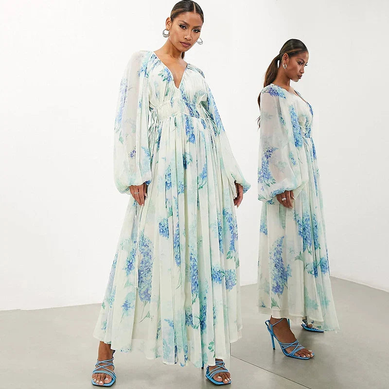 Nora | Women's Blue Ocean Maxi Dress