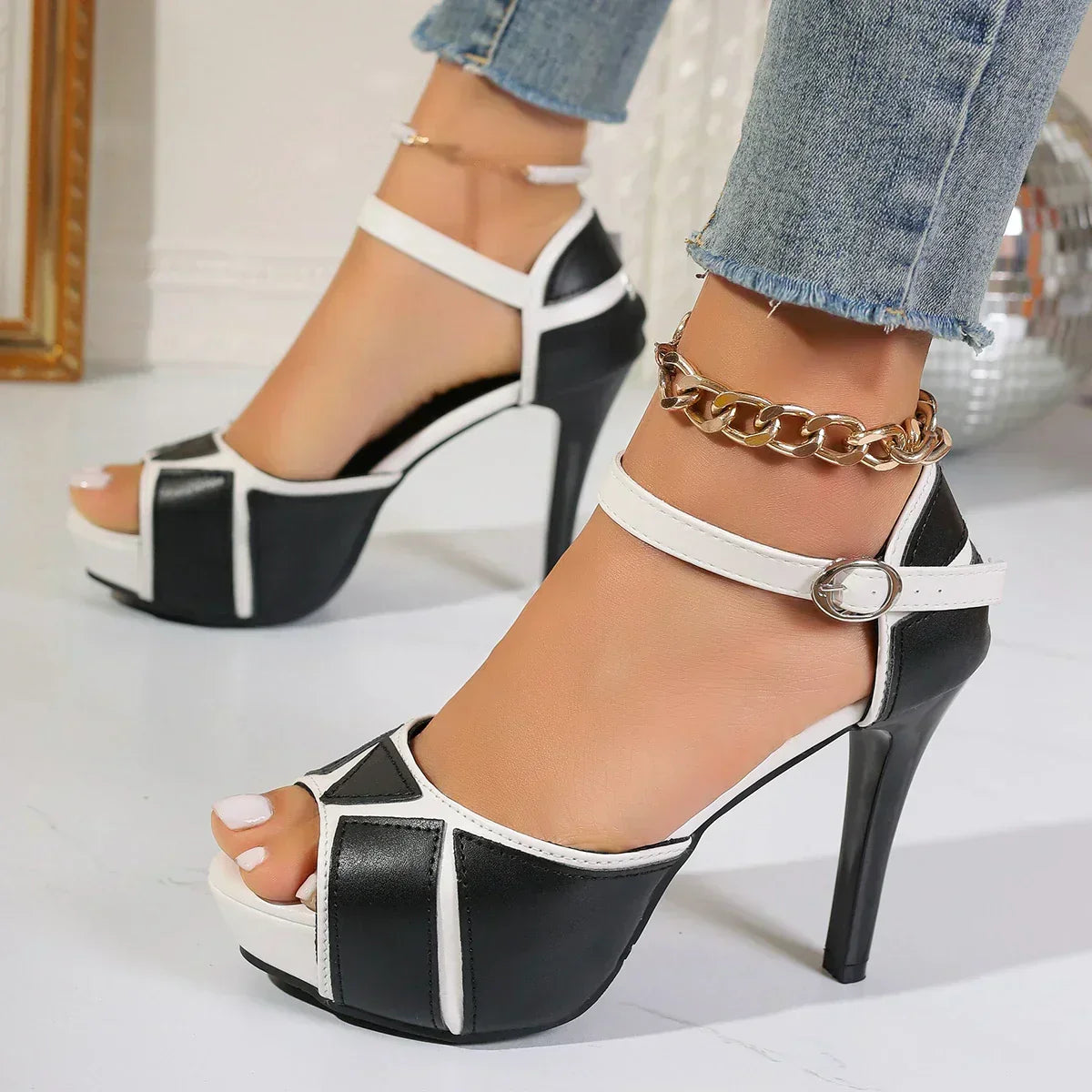 Val | Women's Cushioned Open-Toe Elegant Heels with Arch Support