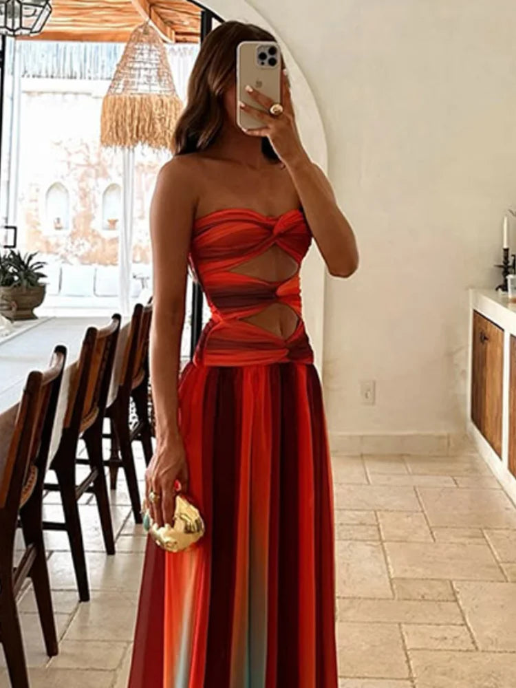 Women's Solaria Flowy Open-Back Maxi Dress
