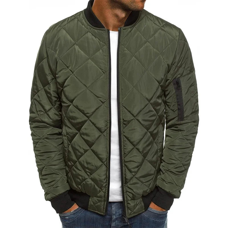 Dale | Men's Diamond Pattern Jacket with Round Neck and Long Sleeve
