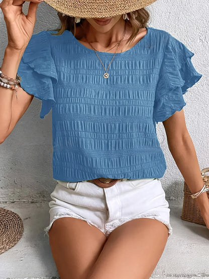Charmaine | Women's Light & Breezy Blouse with Fun Ruffles