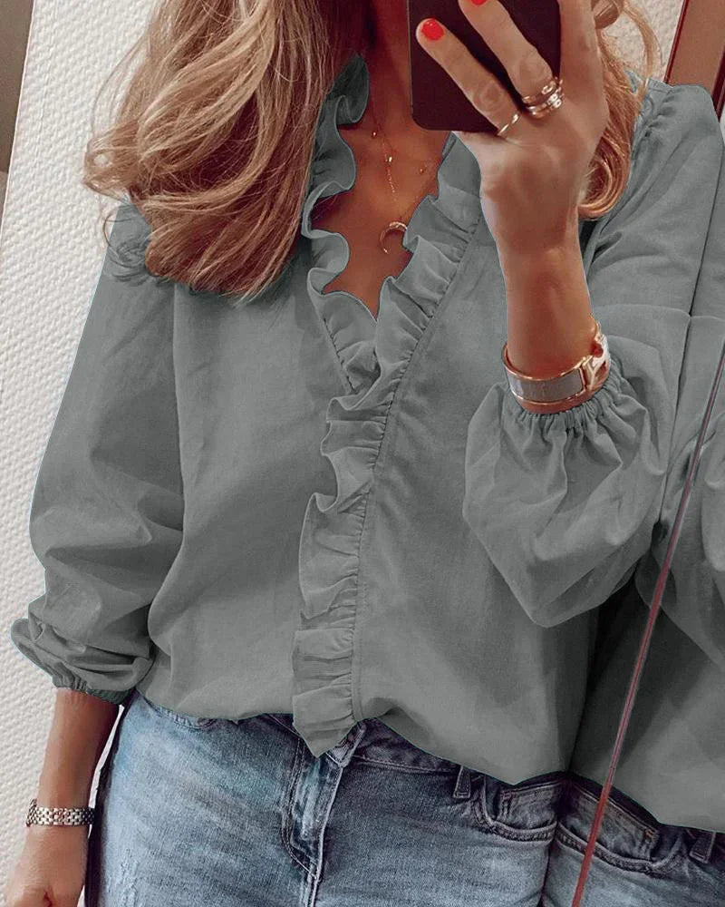 Enola | Women's Feminine Blouse with Playful Ruffles