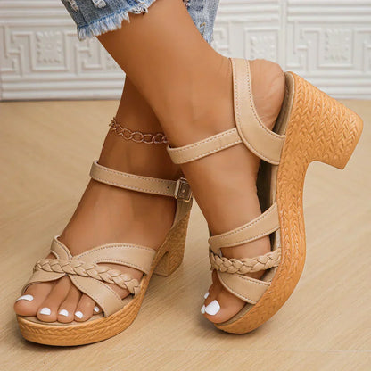 Women's Orthopedic Open-Toe Gianna Classic Sandals with Mid Heel