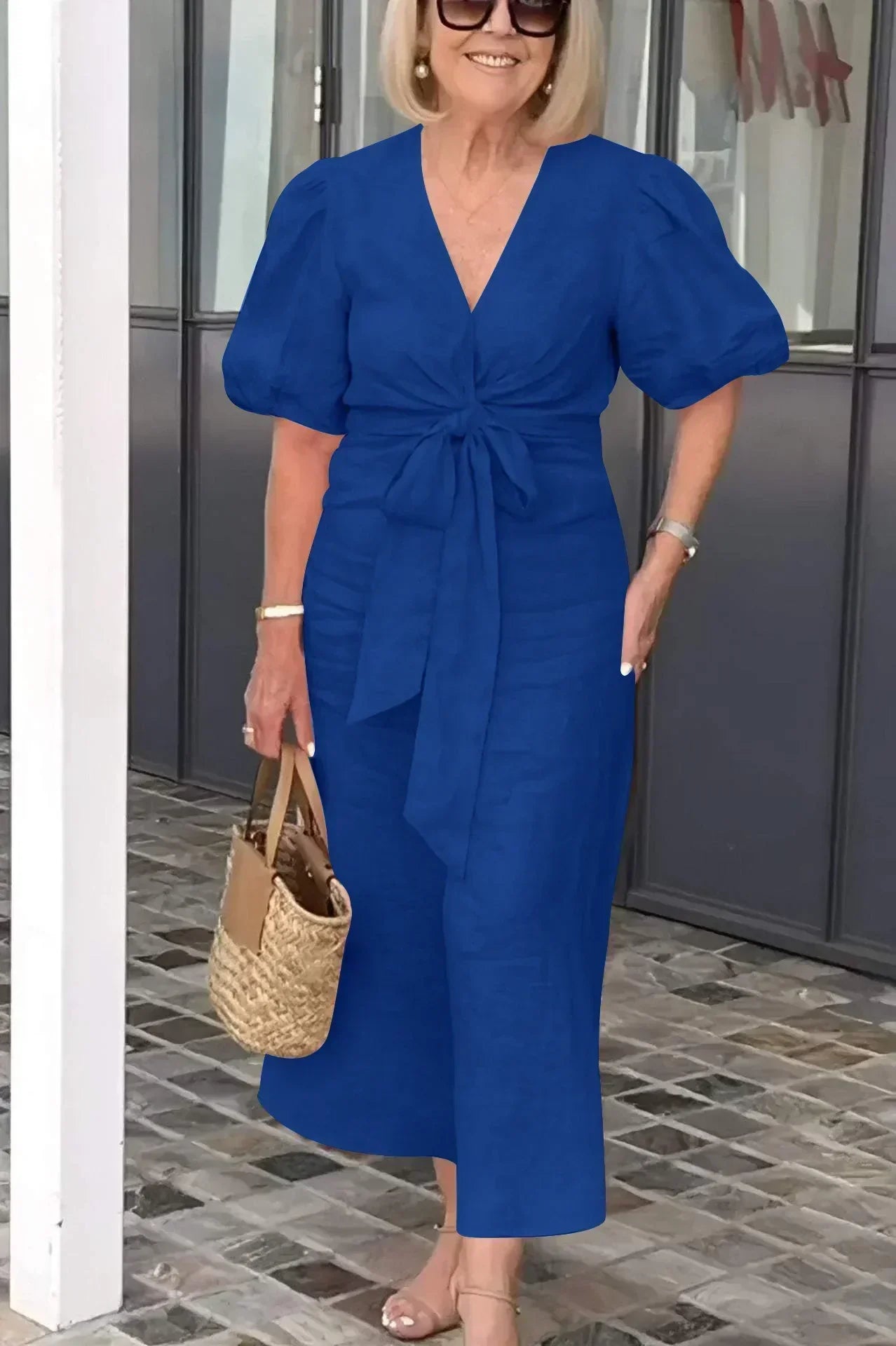 Natasha | Women's Elegant V-Neck Midi Dress