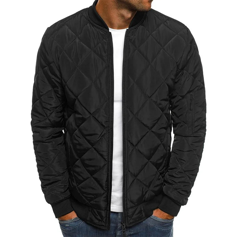 Dale | Men's Diamond Pattern Jacket with Round Neck and Long Sleeve