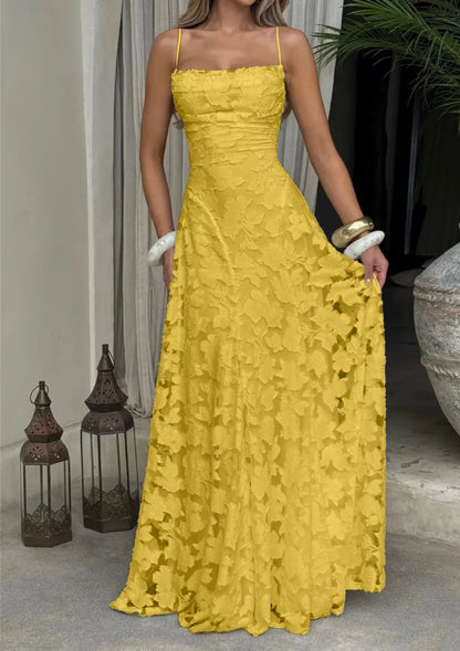 Women's Maxi Dress with Lace-Up Detail