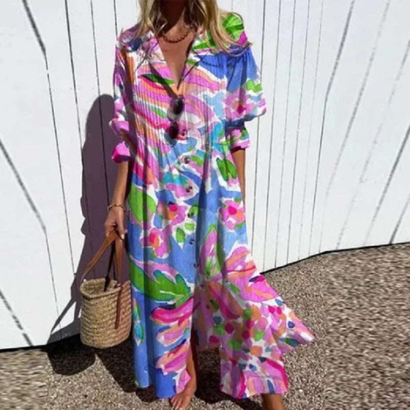 Diara | Women's Relaxed Luxe Spring Bohemian Maxi Dress