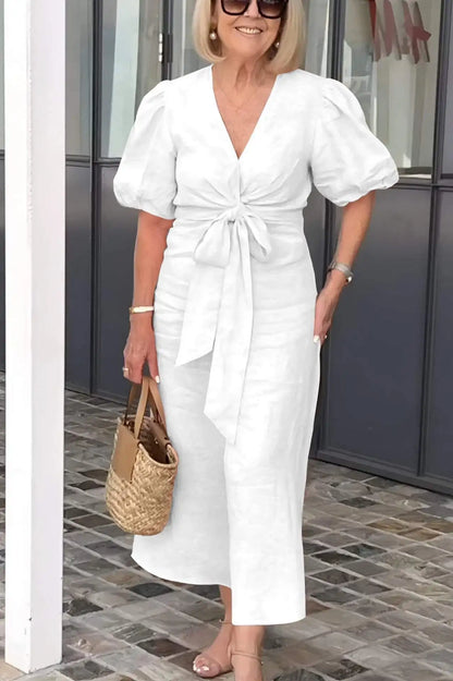 Natasha | Women's Elegant V-Neck Midi Dress