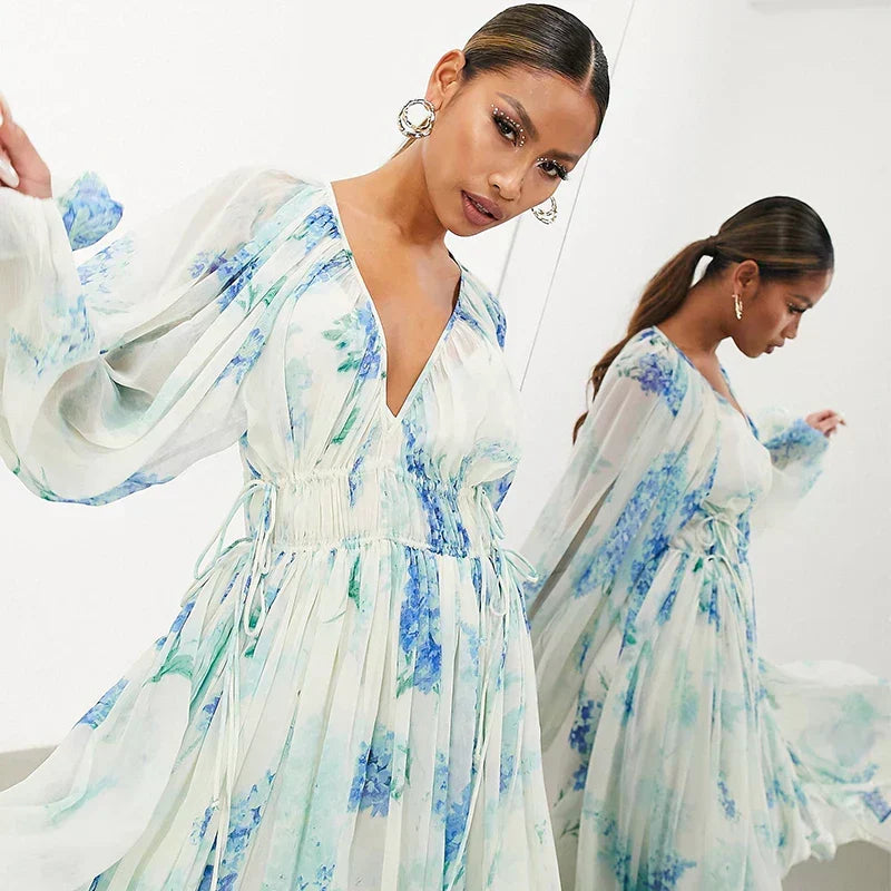 Nora | Women's Blue Ocean Maxi Dress
