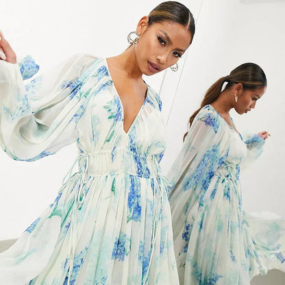 Nora | Women's Blue Ocean Maxi Dress