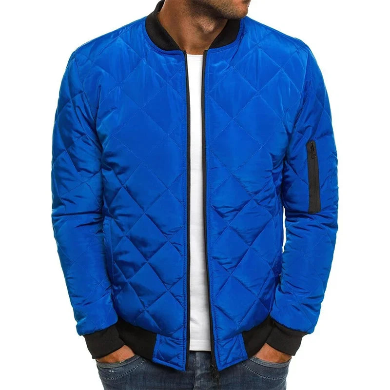 Dale | Men's Diamond Pattern Jacket with Round Neck and Long Sleeve