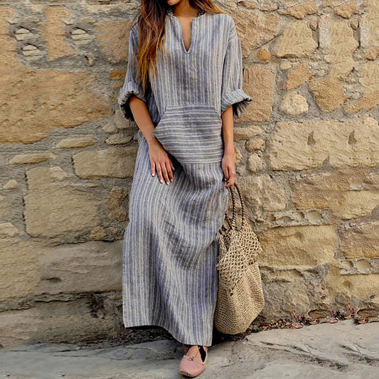 Yvonne | Women's Striped Maxi Dress