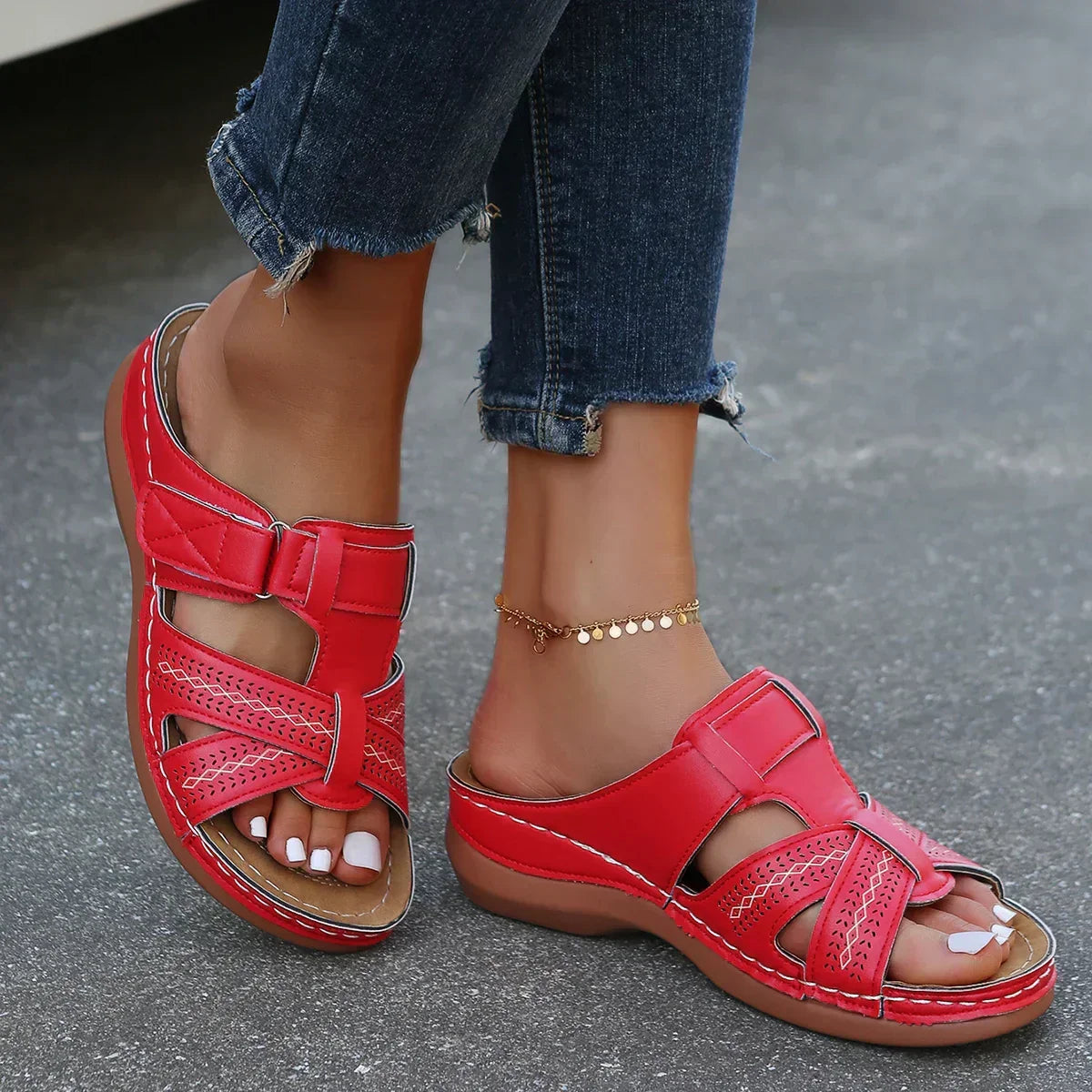 Orthopedic Open-Toe Toby Comfort Step Sandals with Arch Support